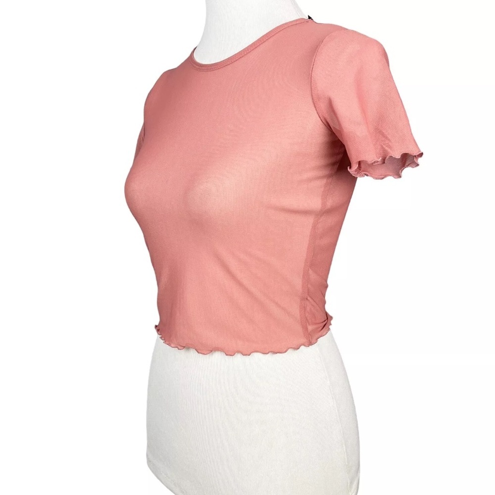 Vintage Y2K Mesh Sheer Crop Top Womens Small - Picture 3 of 7